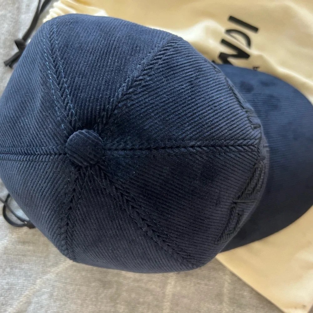 Fendi Navy Corduroy Hat